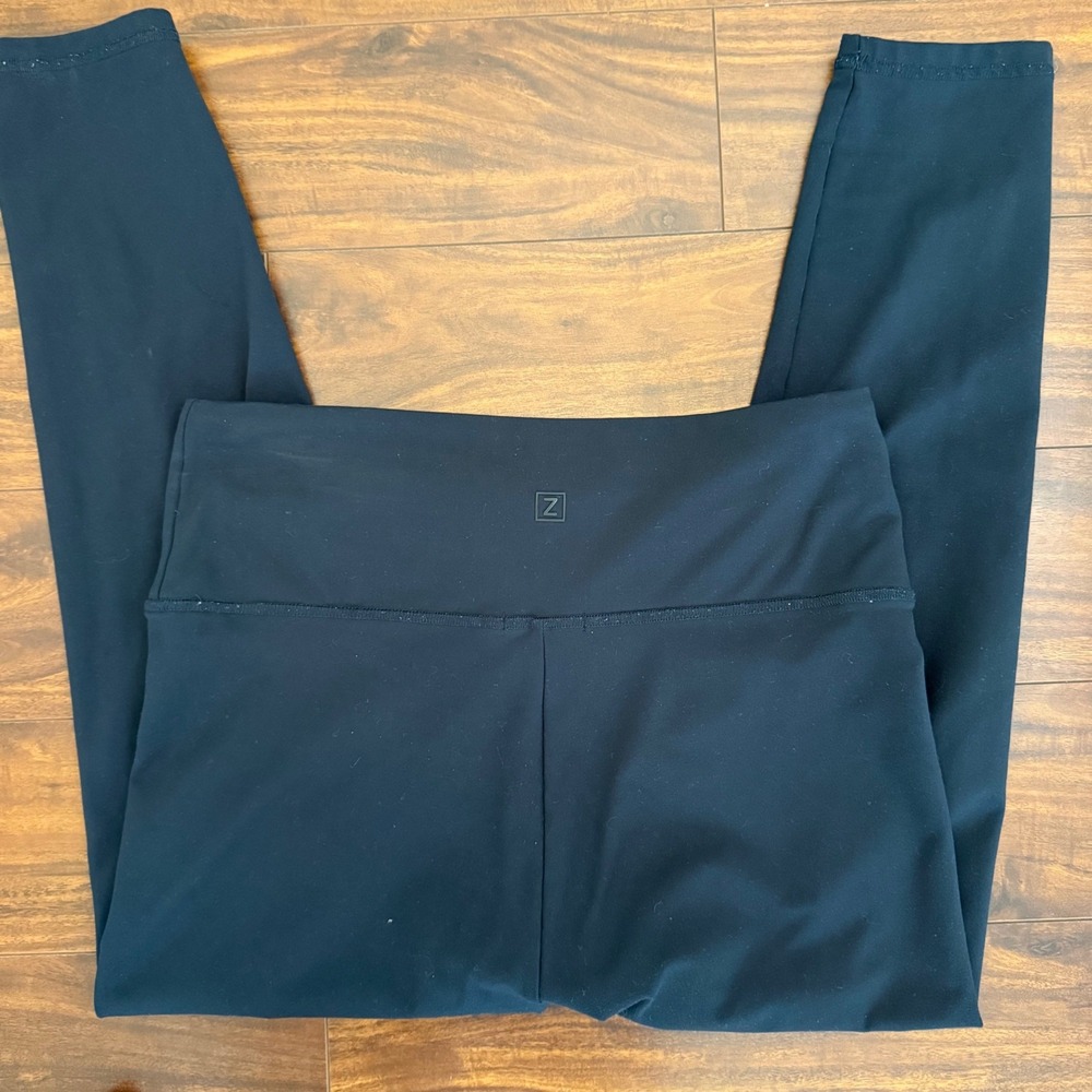 Zobha Womens High Waisted Activewear Leggings Size XL Black Yoga Pants 23in - Picture 4 of 8